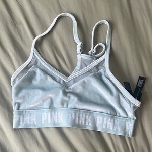 light green PINK sports bra